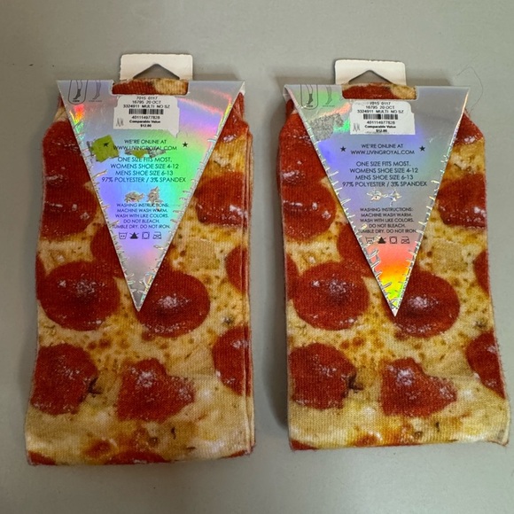 Living Royal Pizza Pattern Socks - NWT - Picture 2 of 7